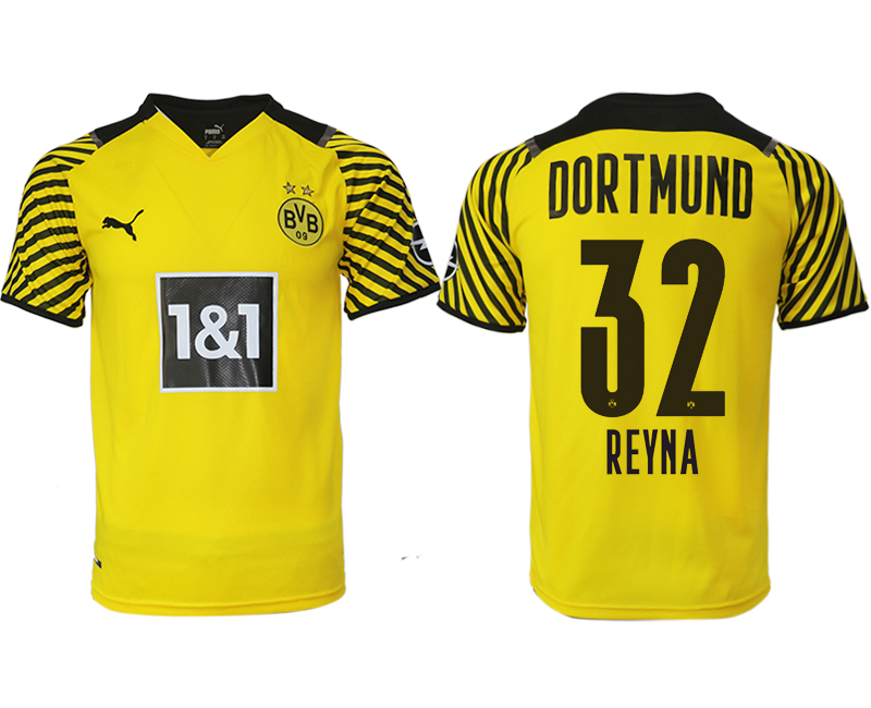 Men 2021-2022 Club Borussia Dortmund home yellow aaa version #32 Soccer Jersey